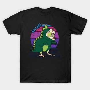 Aesthetic Vaporwave Dinosaur Cinnamon Conure T-Shirt